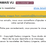 La newsletter de Factory Lingerie sans les images La newsletter de Factory Lingerie sans les images