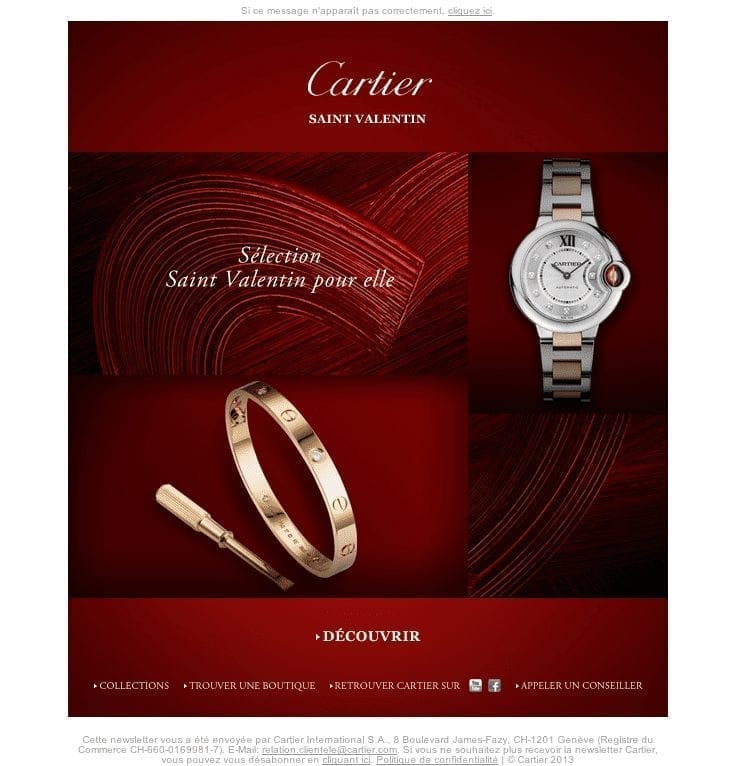 Cartier : La Saint Valentin, l'occasion pour elle de se sentir exceptionnelle