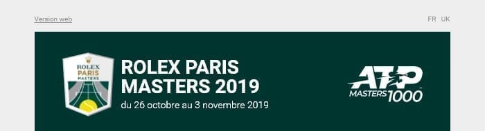 Header emails Rolex Paris Masters 2019