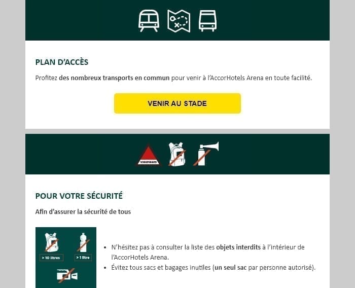 Modules Plan d'accès et Sécurité des Rolex Paris Masters 2018