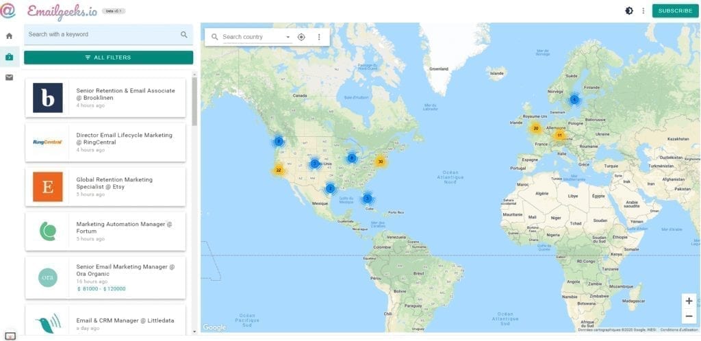 emailgeeks.io pour trouver du job dans l'emailing