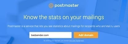 Mail.ru postmaster tool