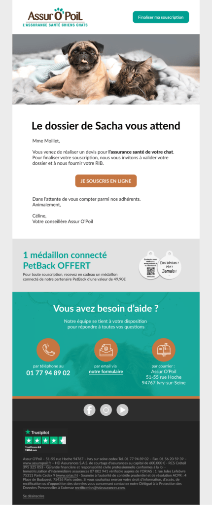 Refonte de l'email de conversion