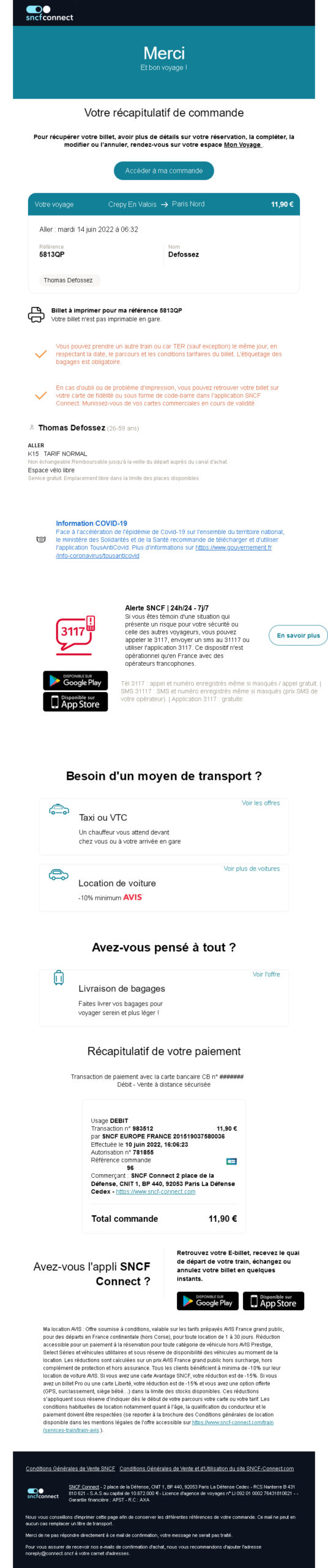 sncf connect exemple email