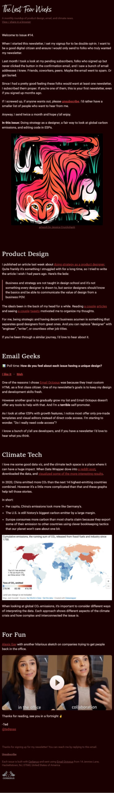 sample newsletter ted goas