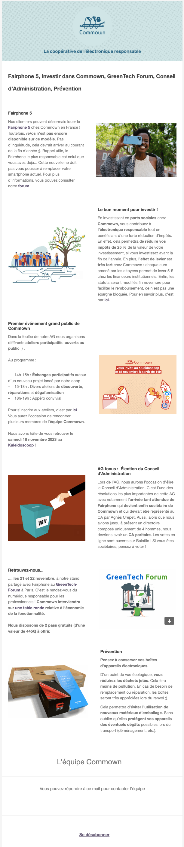 exemple Newsletter Commown