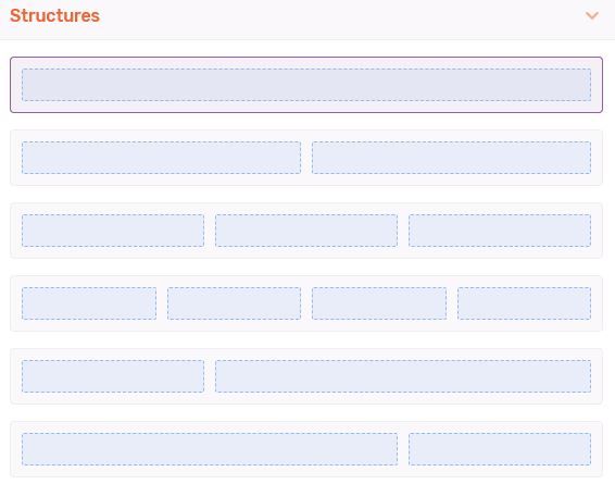 structures dans l'email builder d'imagino