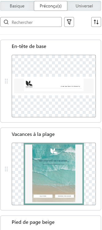 Blocs préconçus dans Klaviyo