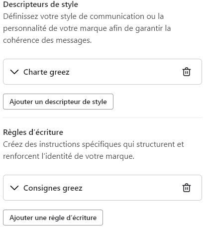 Klaviyo descripteur de style et règle d'écriture